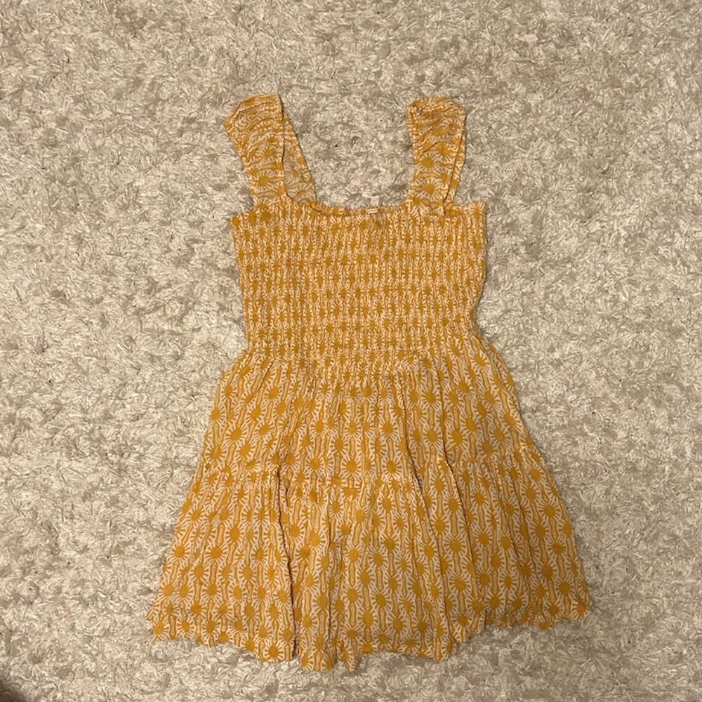 Free People Annie Mini Dress Yellow Size S
